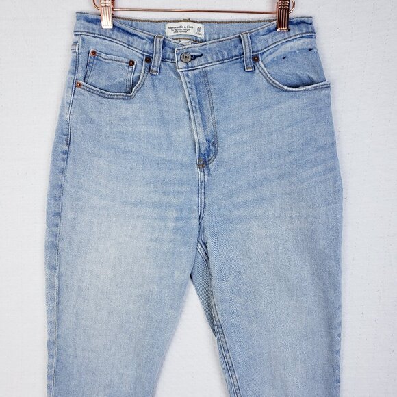 Abercrombie & Fitch Jeans 90s Slim Straight Ultra High Rise Crossover Waist 30 R - Picture 4 of 12